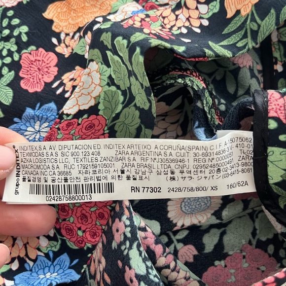 ZARA moody Floral Wide Leg Pants XS boho whimsigoth girlhood coquette 70s hippi - Picture 8 of 8